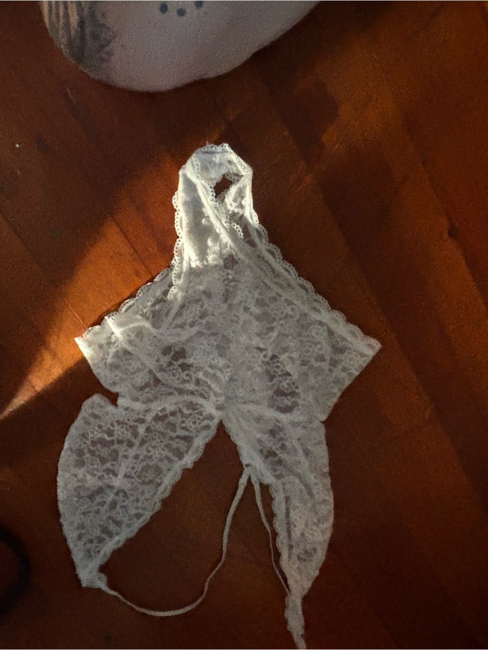 White Lace Bralette Halter Top - Women Intimates